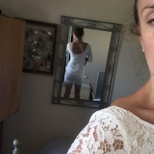 Brand new Ivory lace body con dress!